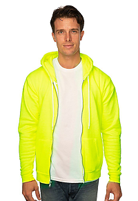 Unisex Fashion Fleece Neon Zip Hoodie