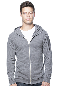 Unisex eco Triblend Jersey Full Zip Hoodie